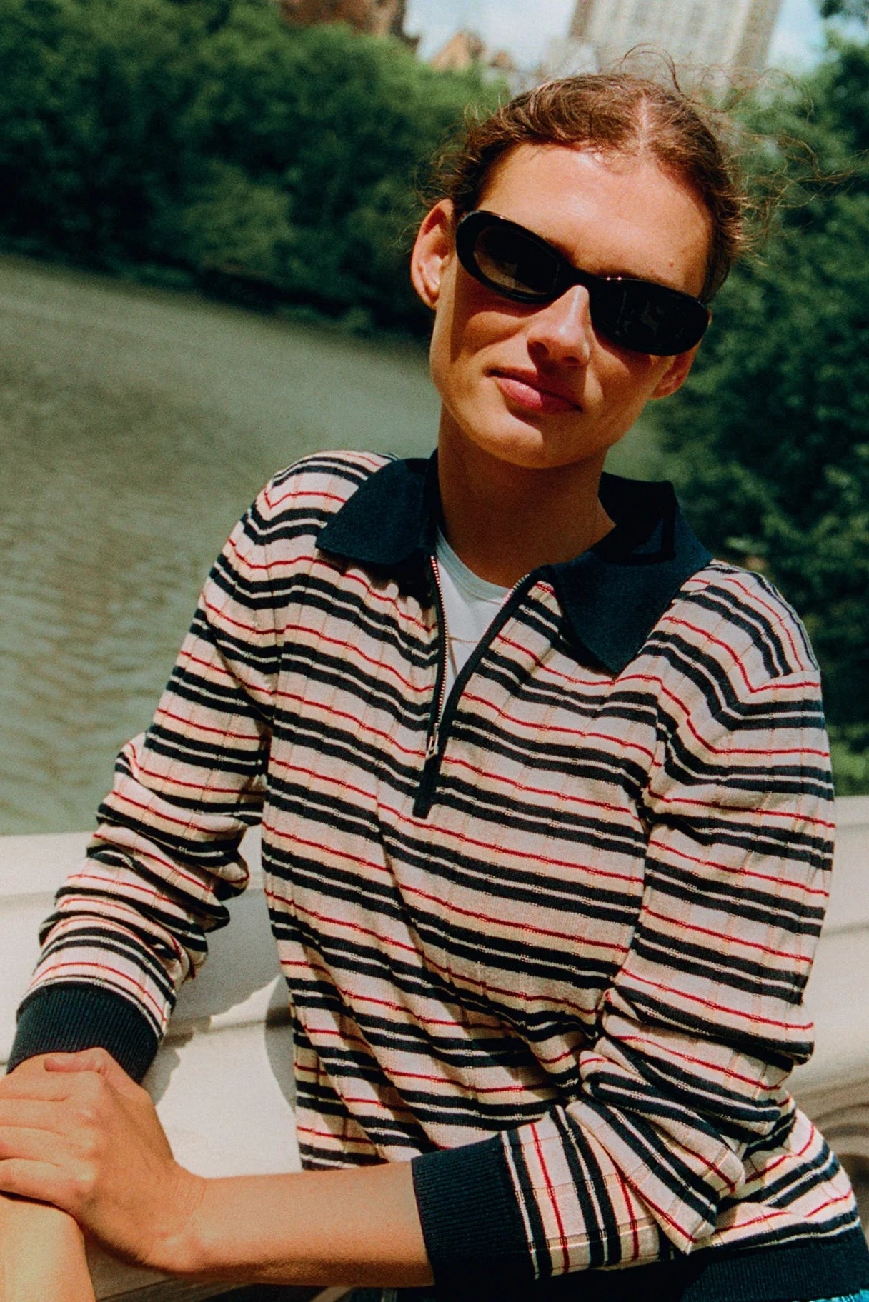 Guest in Residence Silk Track Polo in Midnight | Shop Eleanor