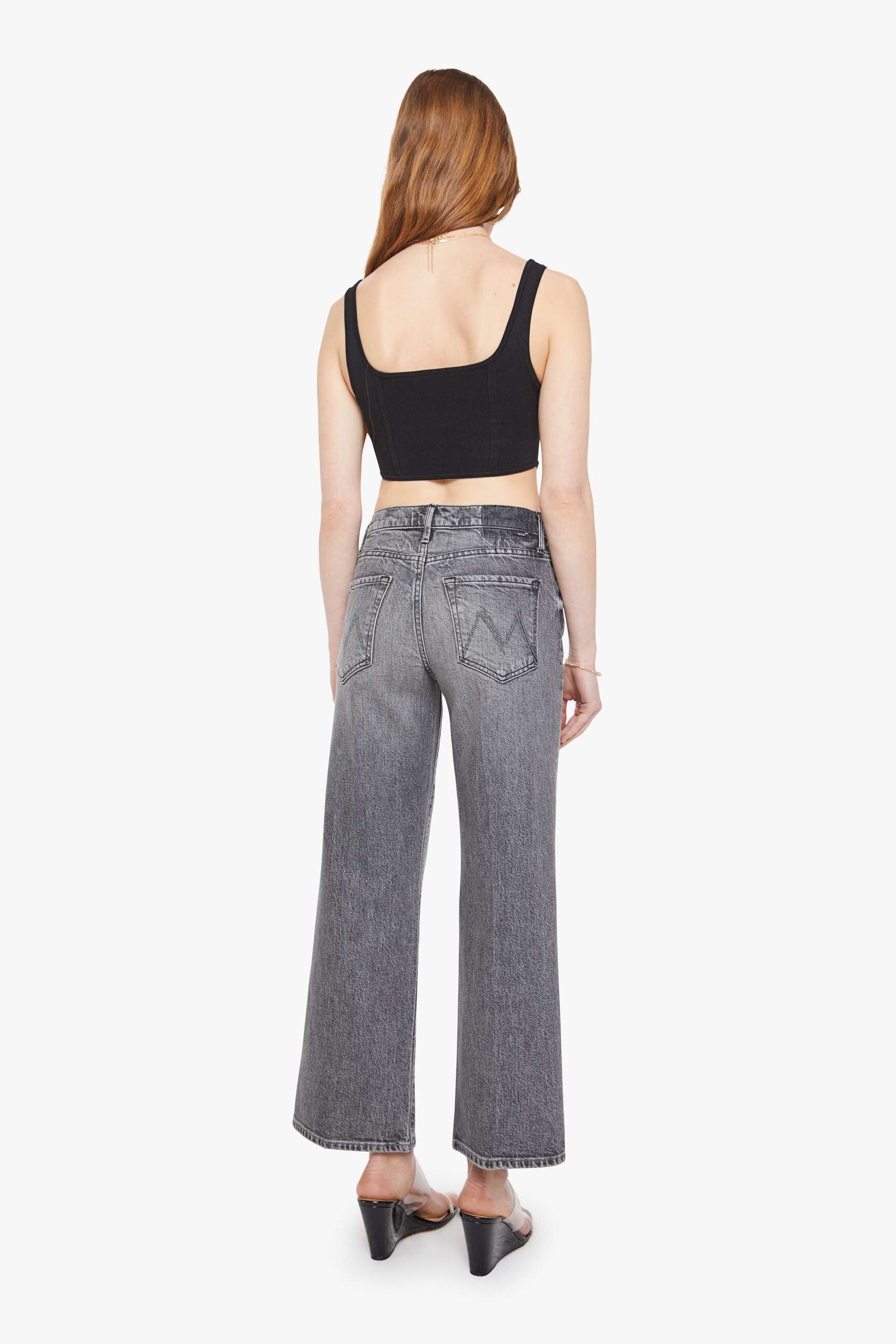 Mother The Mid Rise Maven Ankle in Washed Grey Slightly Rigid Denim | Shop Eleanor