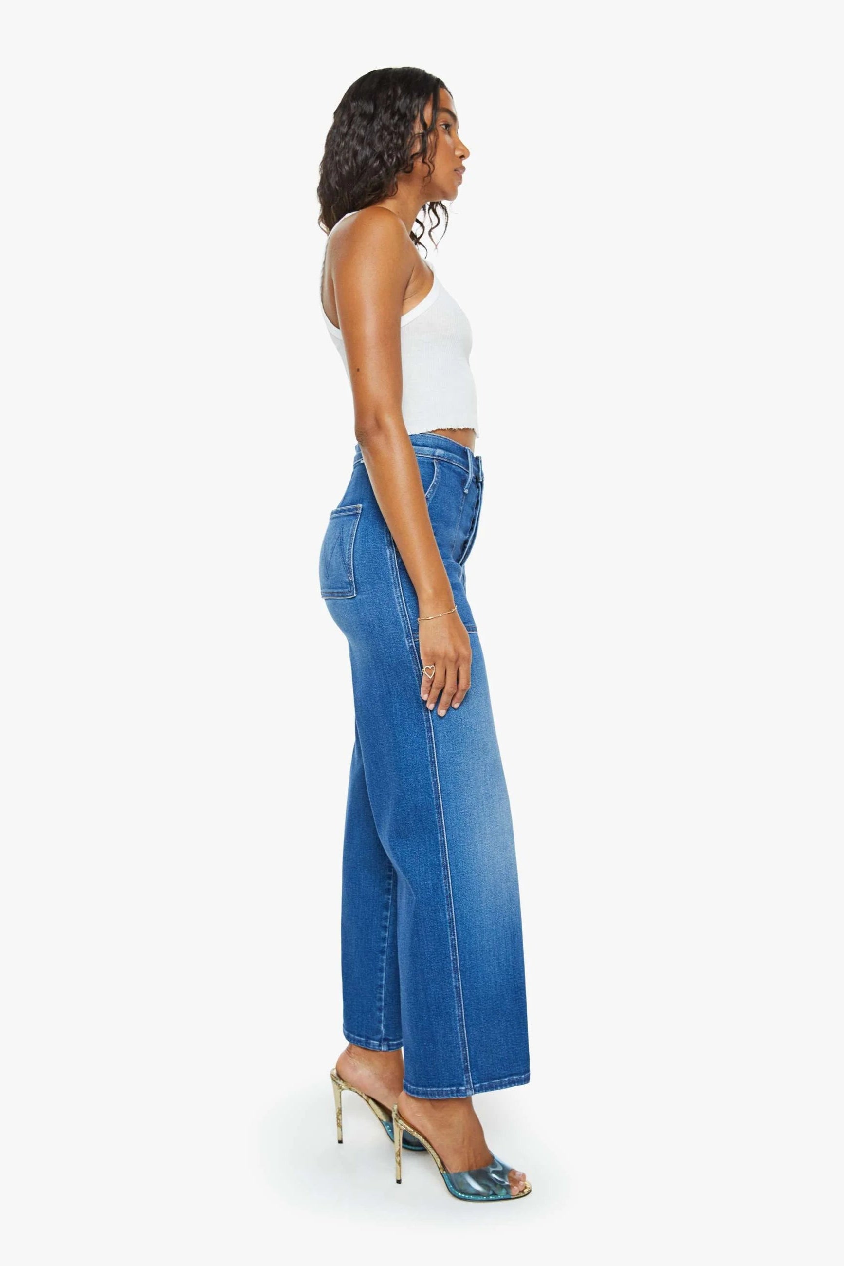 Mother Denim Stitch Up Maven with Patch Pockets in Nip it in the Bud | Shop Eleanor