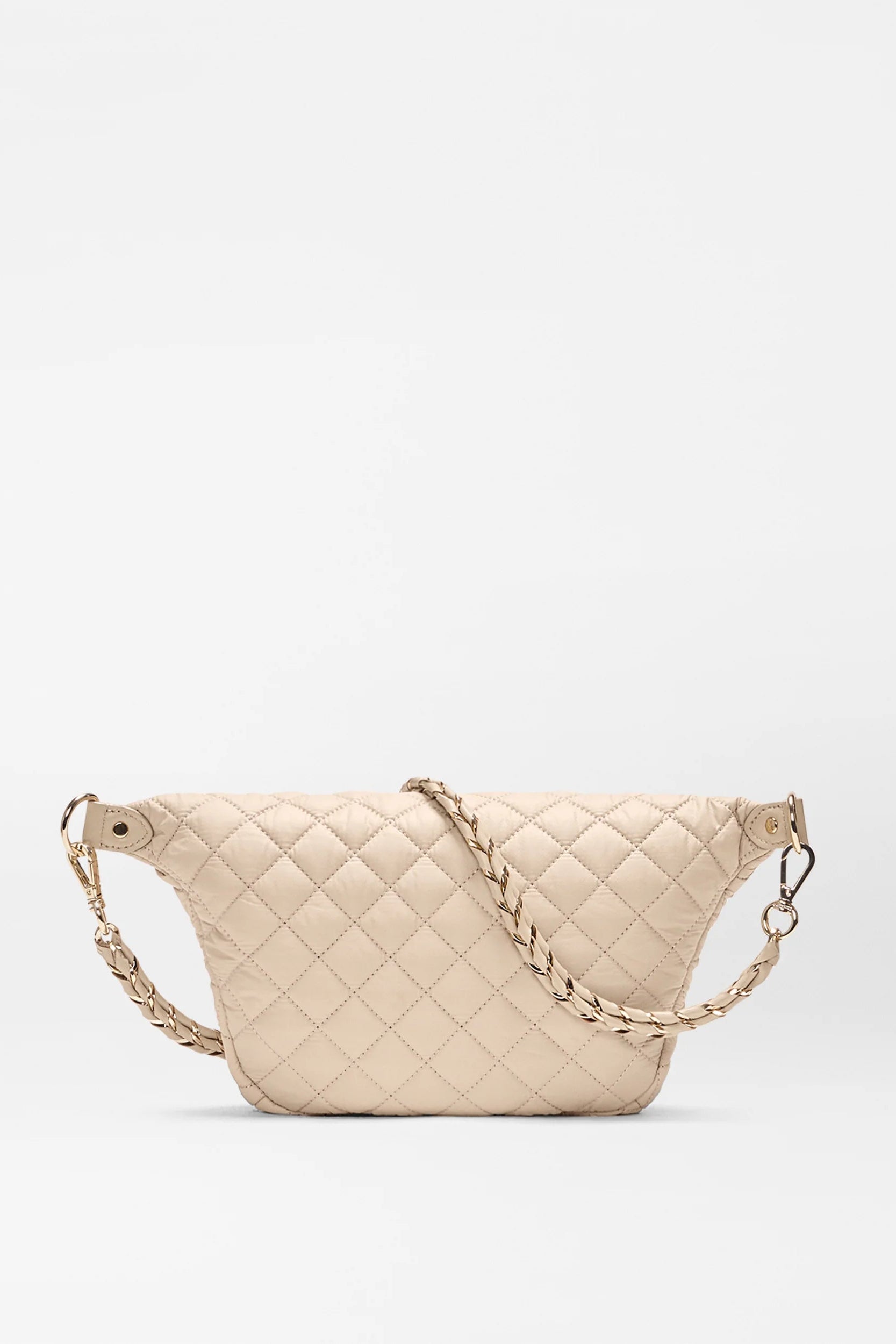 MZ Wallace Small Crosby Crossbody Fanny Pack with detachable straps in Buff | Shop Eleanor