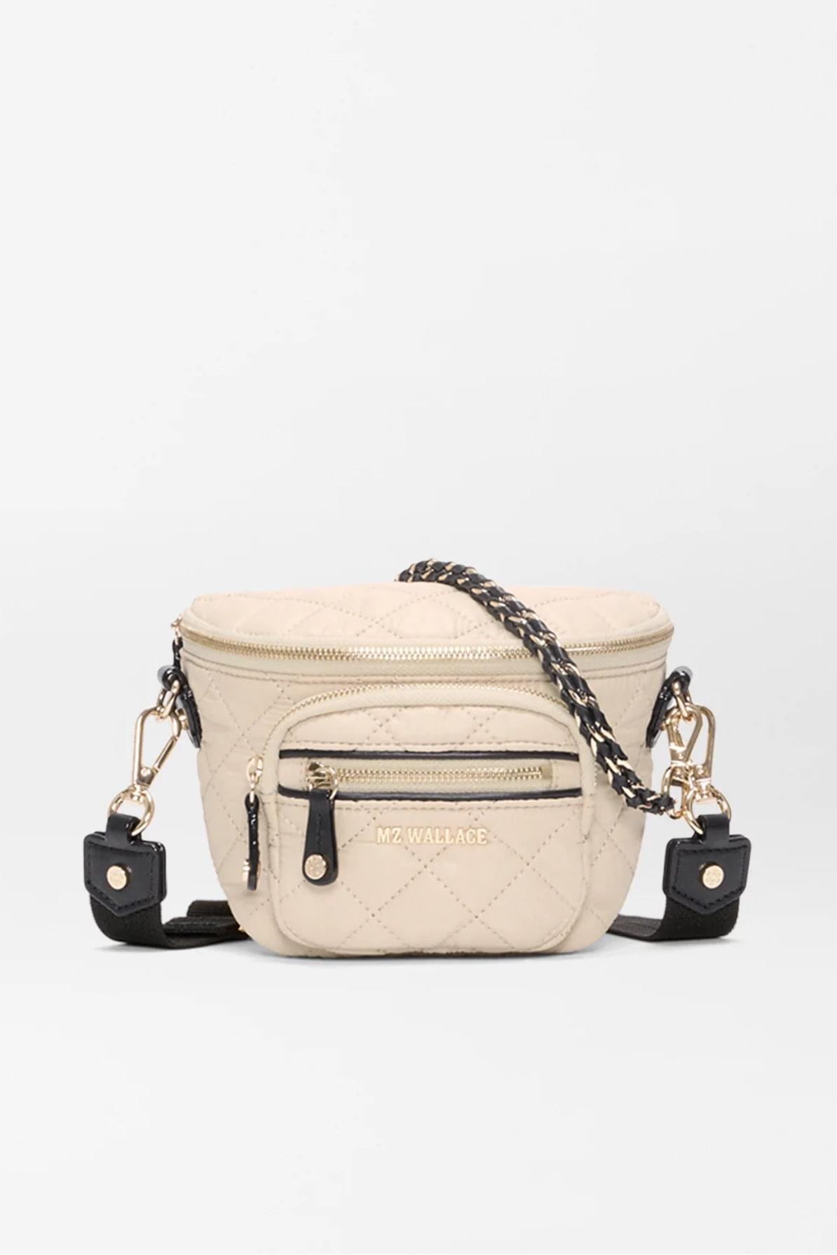 MZ Wallace Micro Crosby Sling Bag in Buff Black | Shop Eleanor