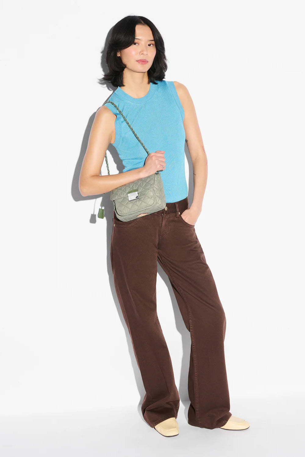 MZ Wallace Small Crosby Lock Crossbody in Agave Green | Shop Eleanor