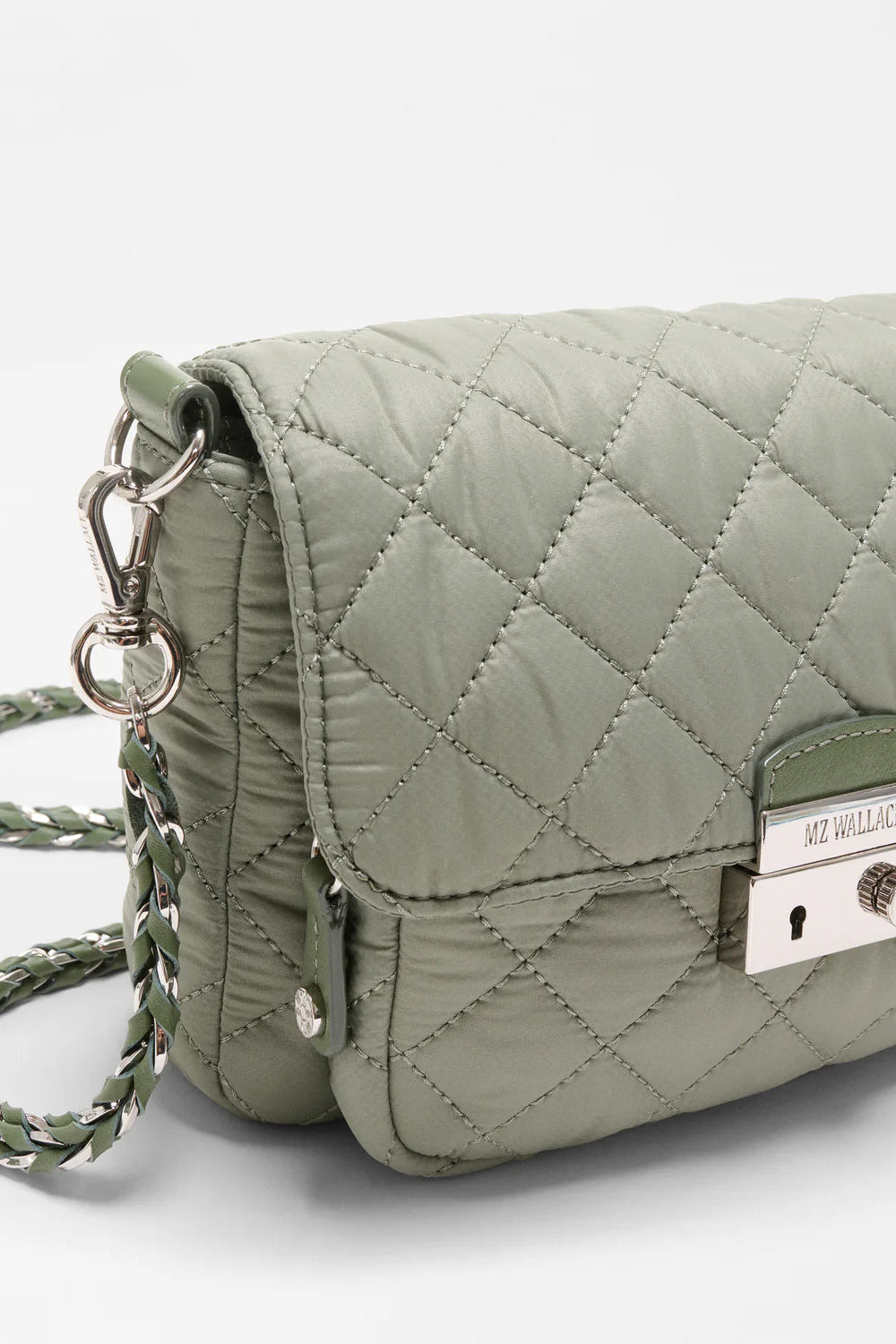 MZ Wallace Small Crosby Lock Crossbody in Agave Green | Shop Eleanor