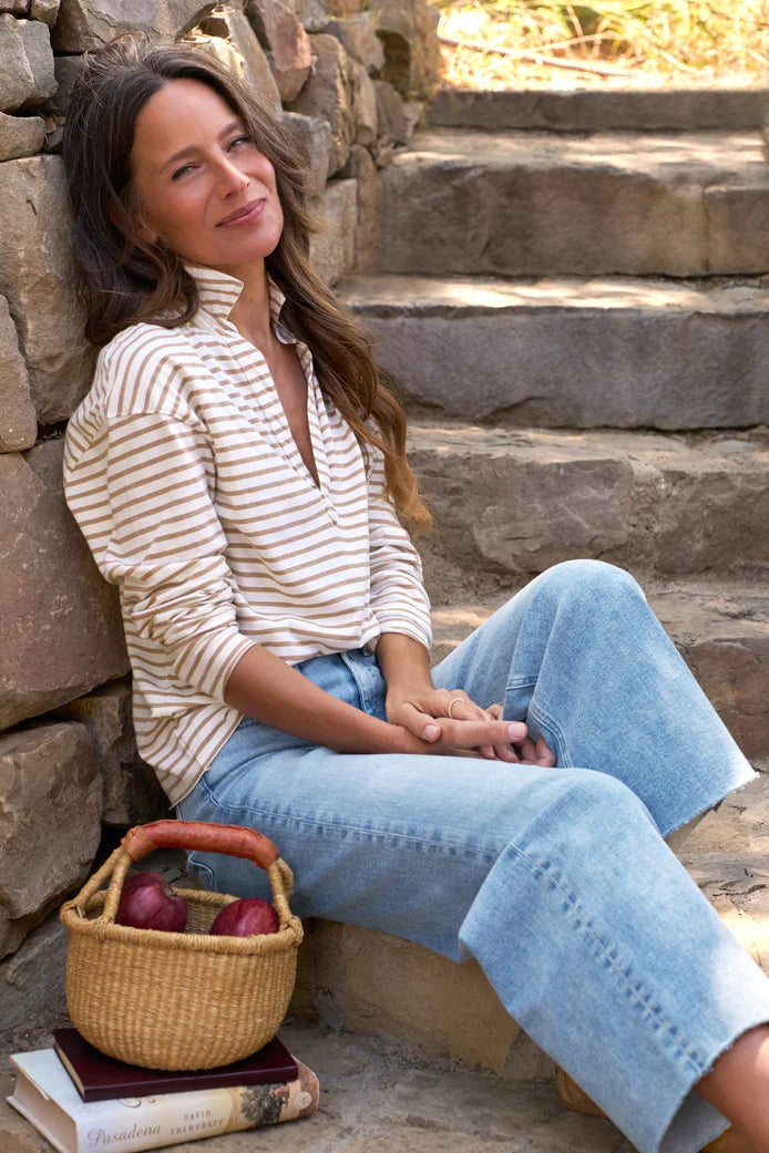 Frank & Eileen Patrick Popover Striped Henley | Shop Eleanor