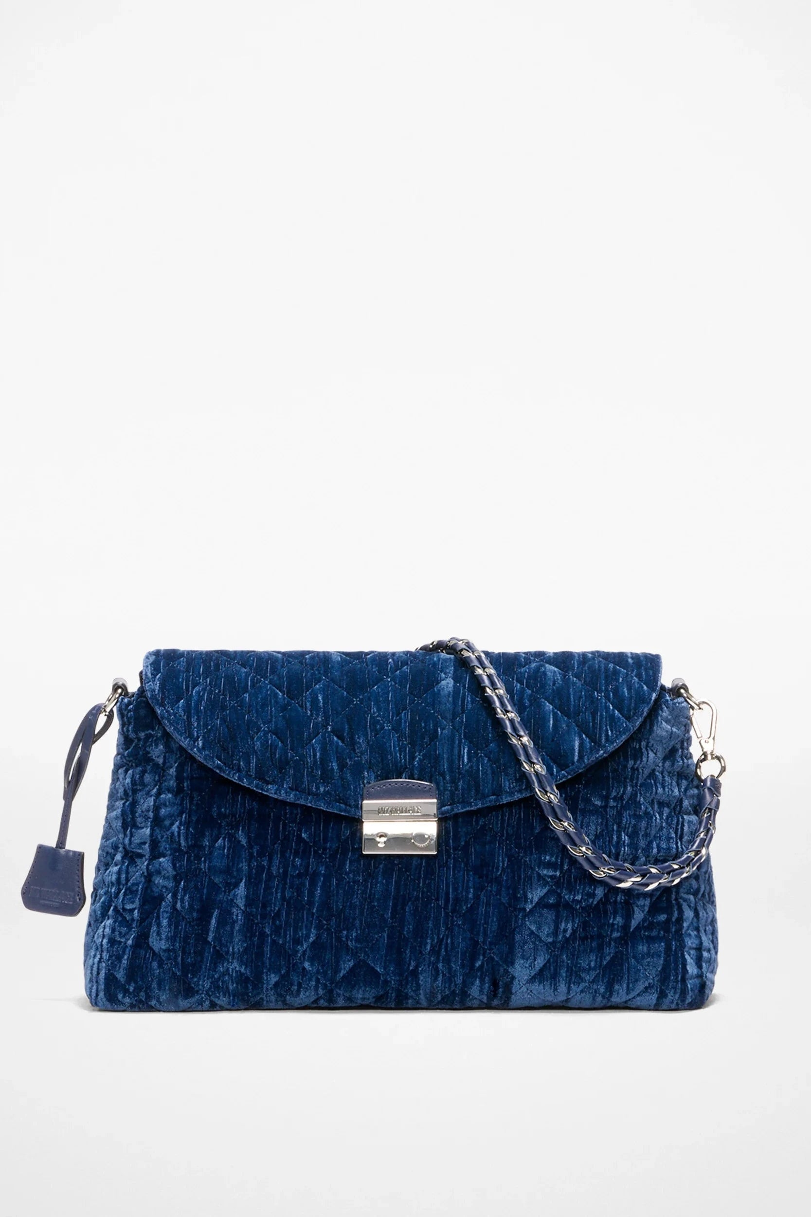 MZ Wallace Crosby Lock Shoulder in Midnight Velvet | Shop Eleanor