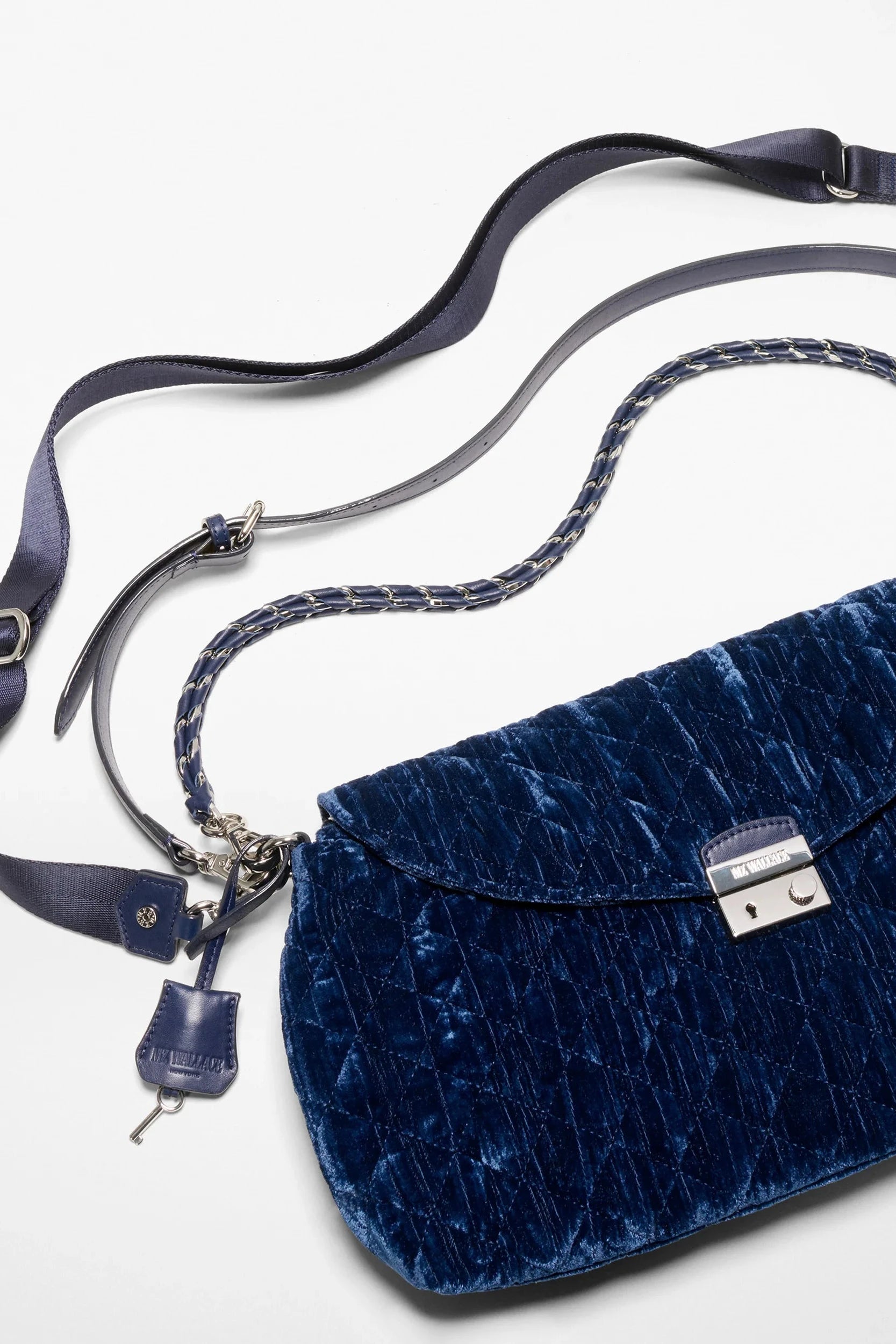 MZ Wallace Crosby Lock Shoulder in Midnight Velvet | Shop Eleanor