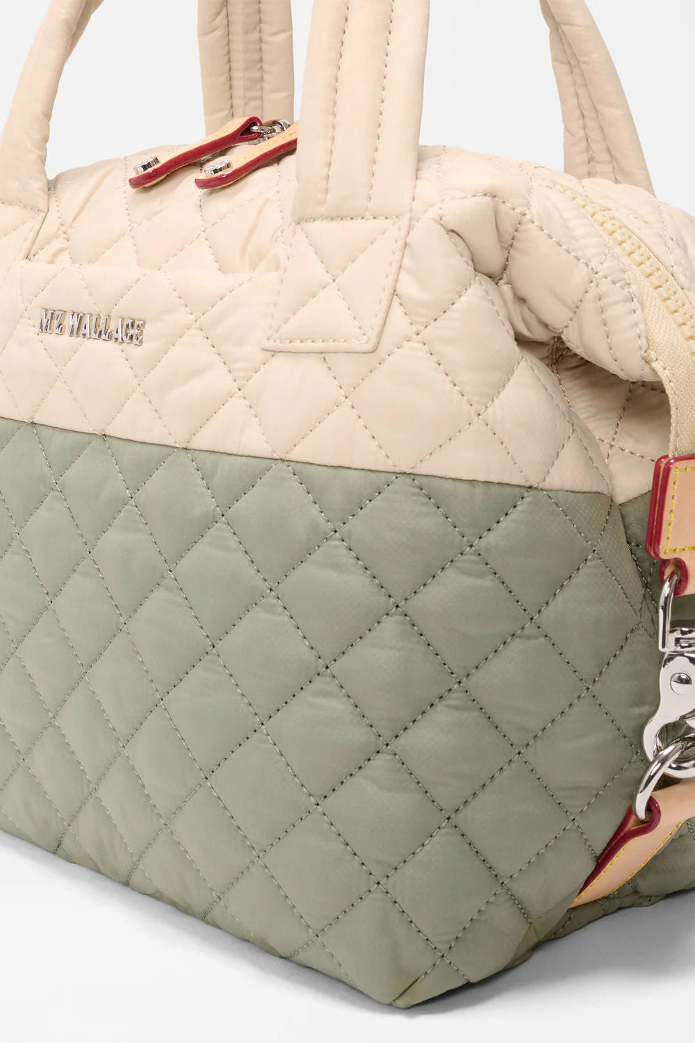 MZ Wallace Small Sutton Deluxe Bag in Agave Green/Buff | Shop Eleanor