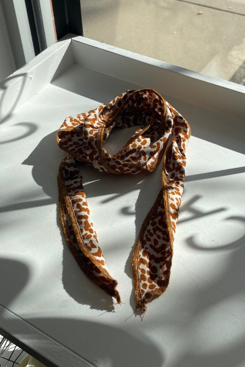 Long Neck Scarf/Tie - Toffee Abstract