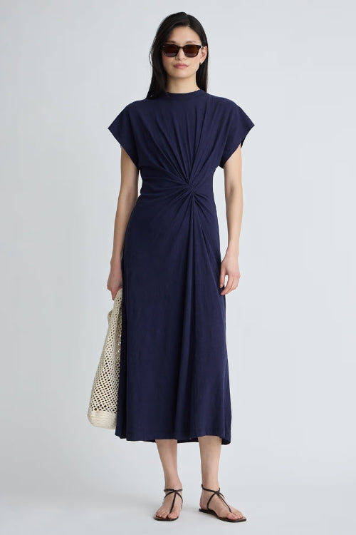 Volta Twist Dress - Navy