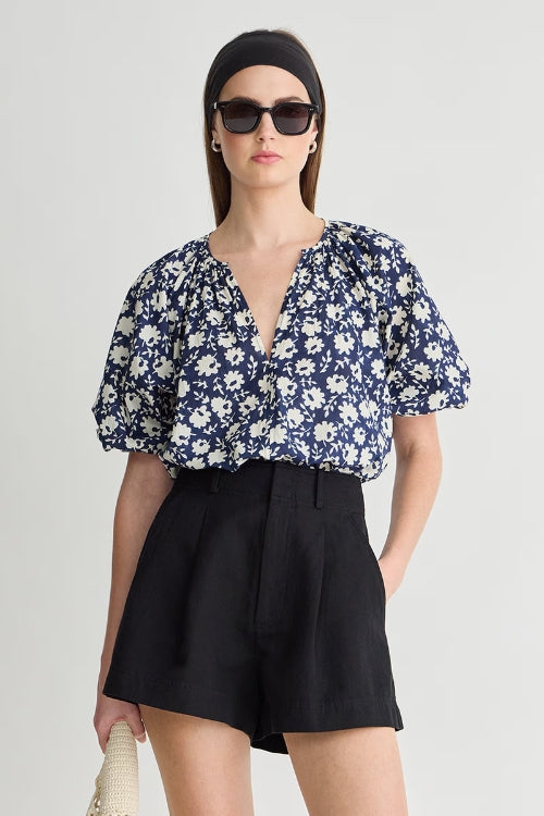 Nele Top - Navy Floral