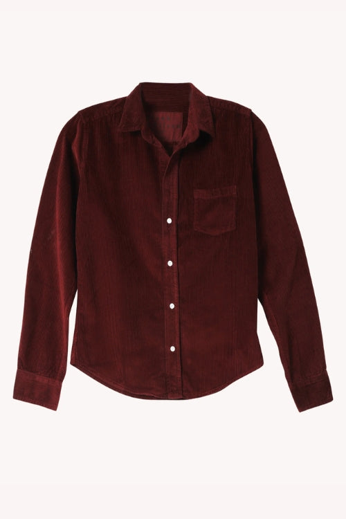 Frank & Eileen Barry Button-Up in Maroon Corduroy | Shop Eleanor
