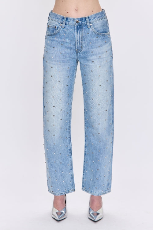 Pistola Lexi Mid Rise Bowed Straight Denim Jeans | Shop Eleanor