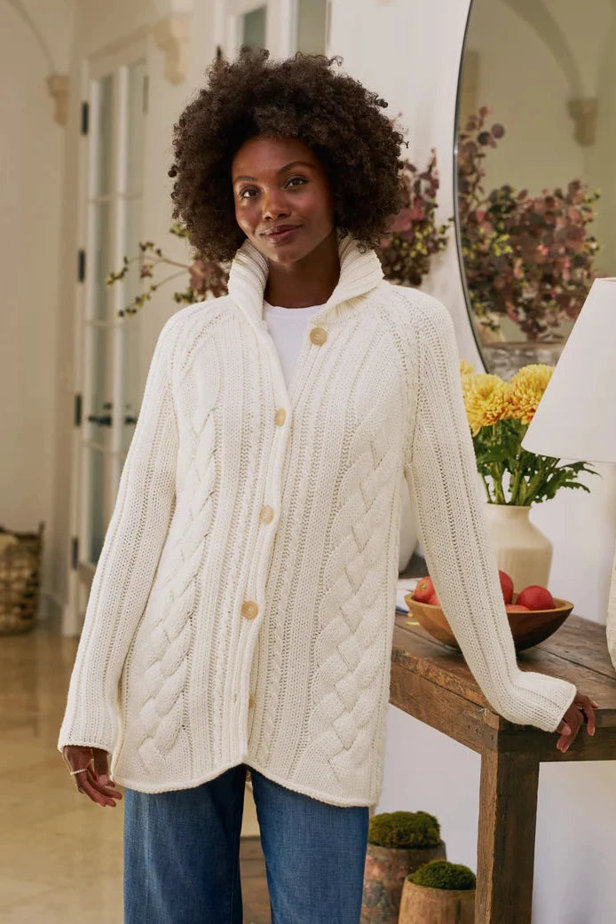 Frank & Eileen Cotswolds Cardigan in Ivory | Shop Eleanor
