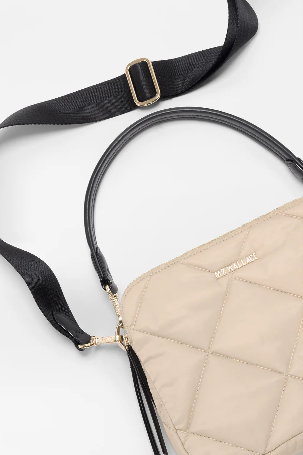 MZ Wallace Madison Flap Crossbody in Buff/Black | Shop Eleanor