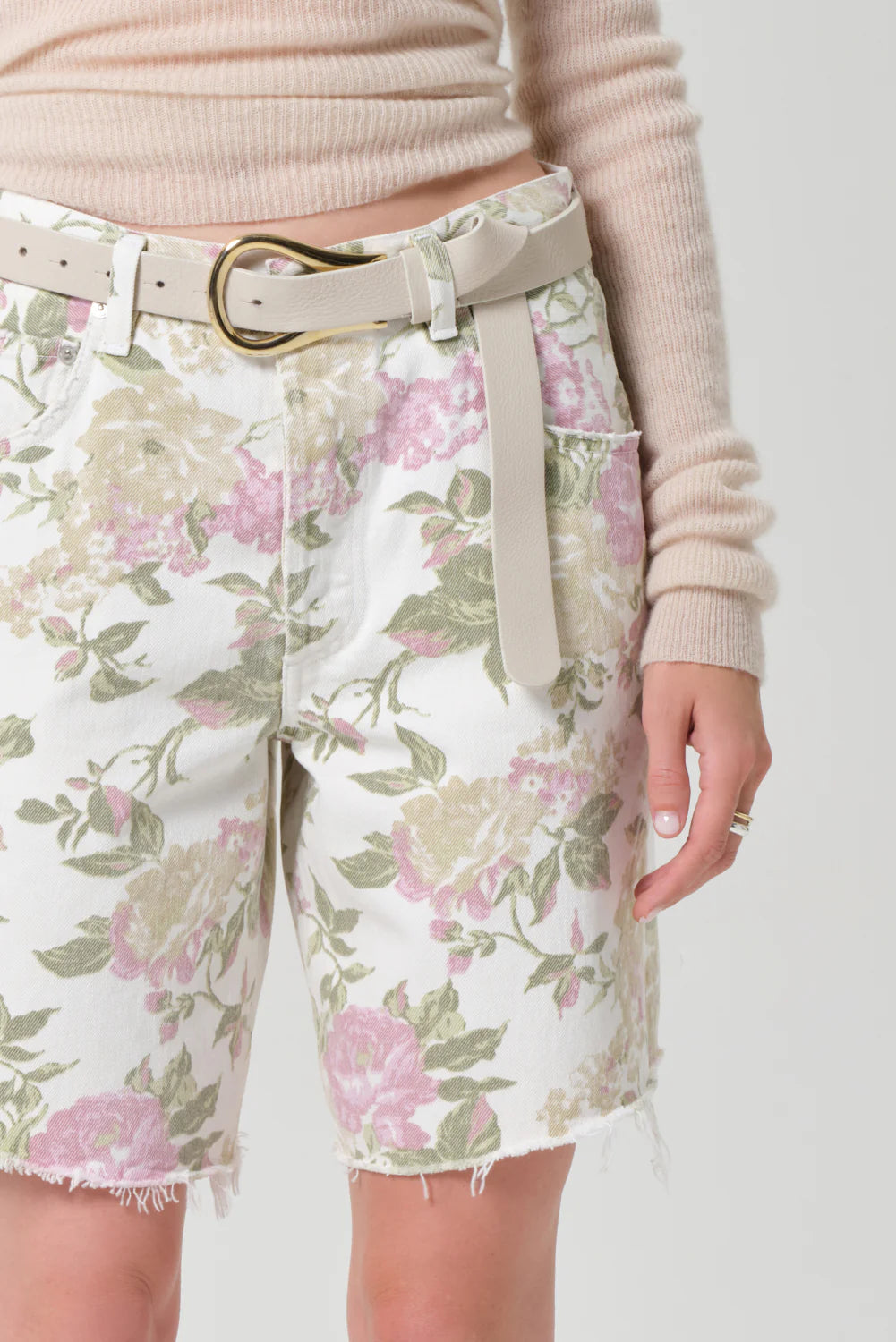 Floral Print Denim Jeans