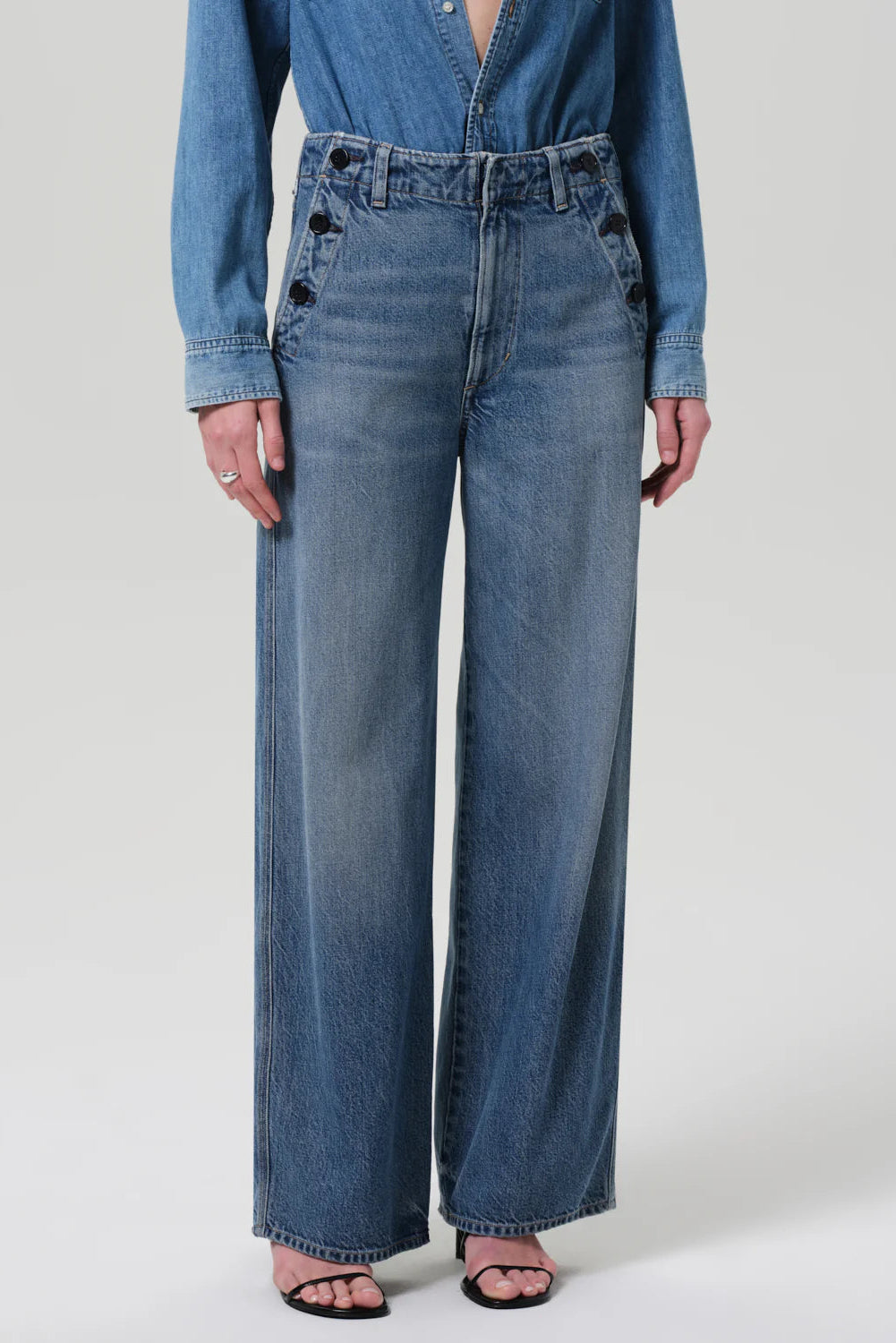 Citizens of Humanity Wide Leg Straight Trouser in Jete | Shop Eleanor