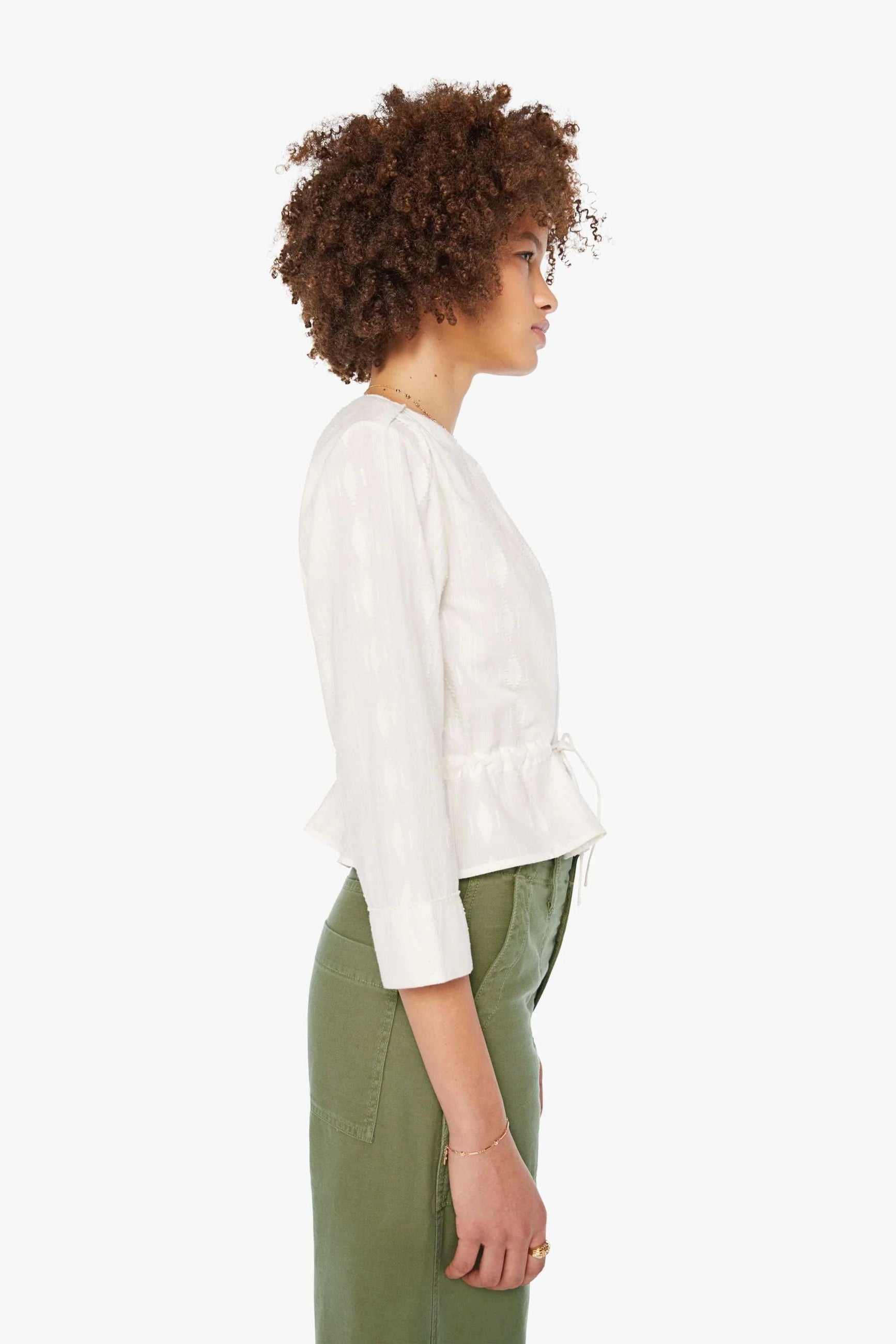 Mother Laced Up 3/4 Length Sleeve Top | Shop Eleanor - Women's Clothing Boutique in CO