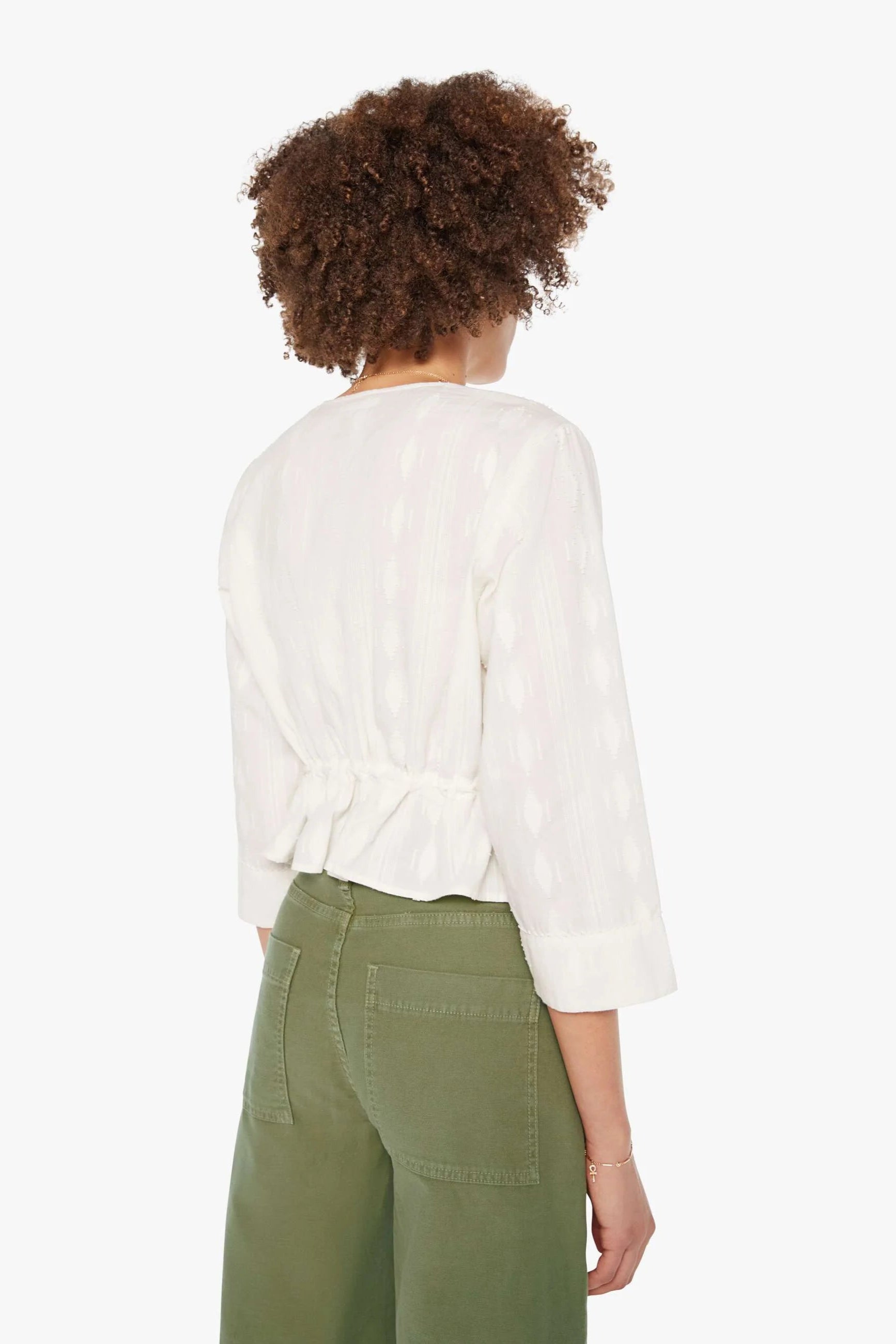 Mother Laced Up Crips Cotton Blouse Top in White | Shop Eleanor - Women's Online Designer Clothing Boutique