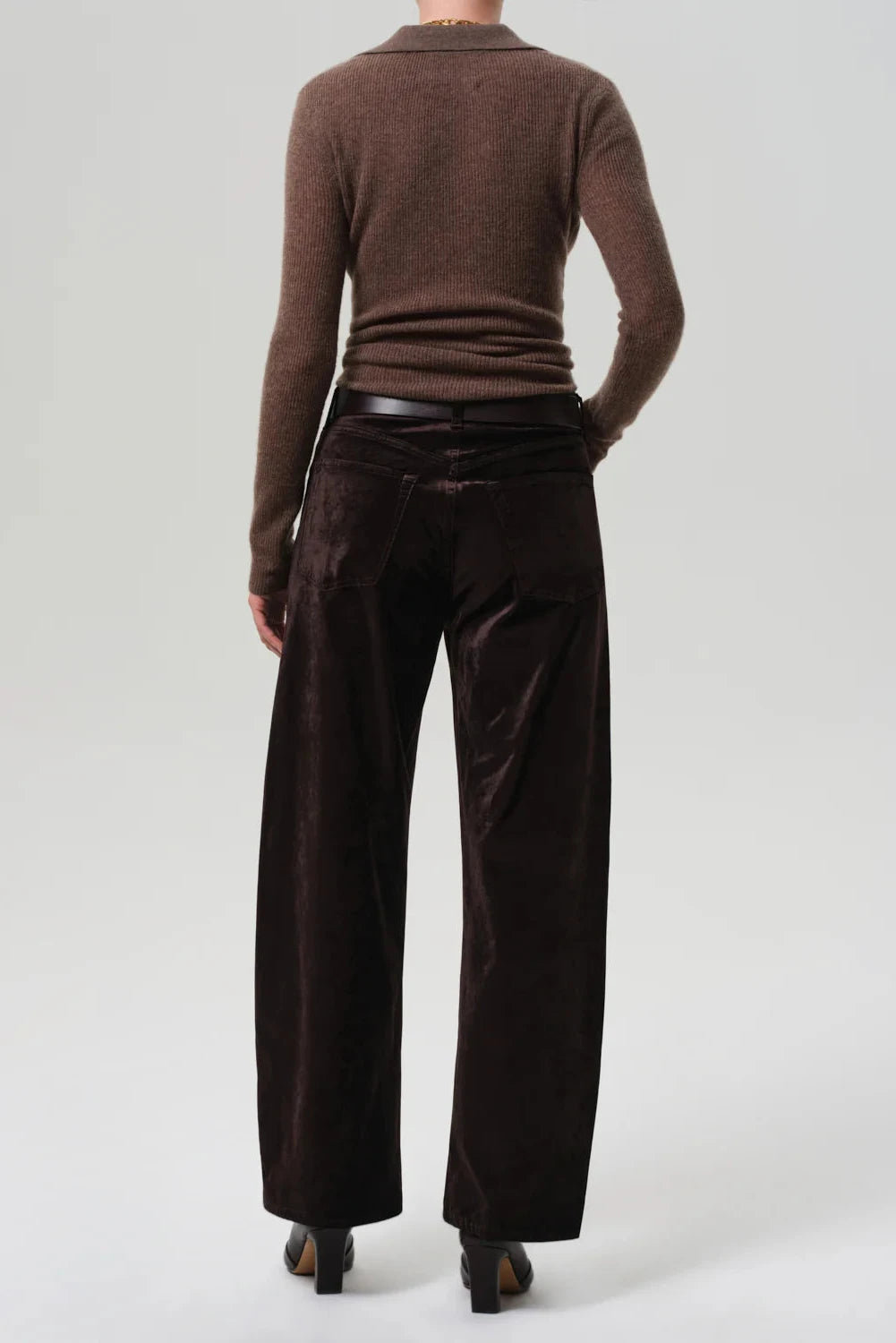 Citizens of Humanity Velvet Ayla Wide Leg Baggy Pant in Espresso Brown | Shop Eleanor - Women's Online Designer Clothing Boutique