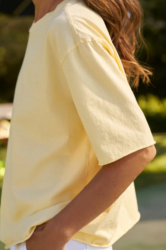 yellow relaxed short sleeve tee