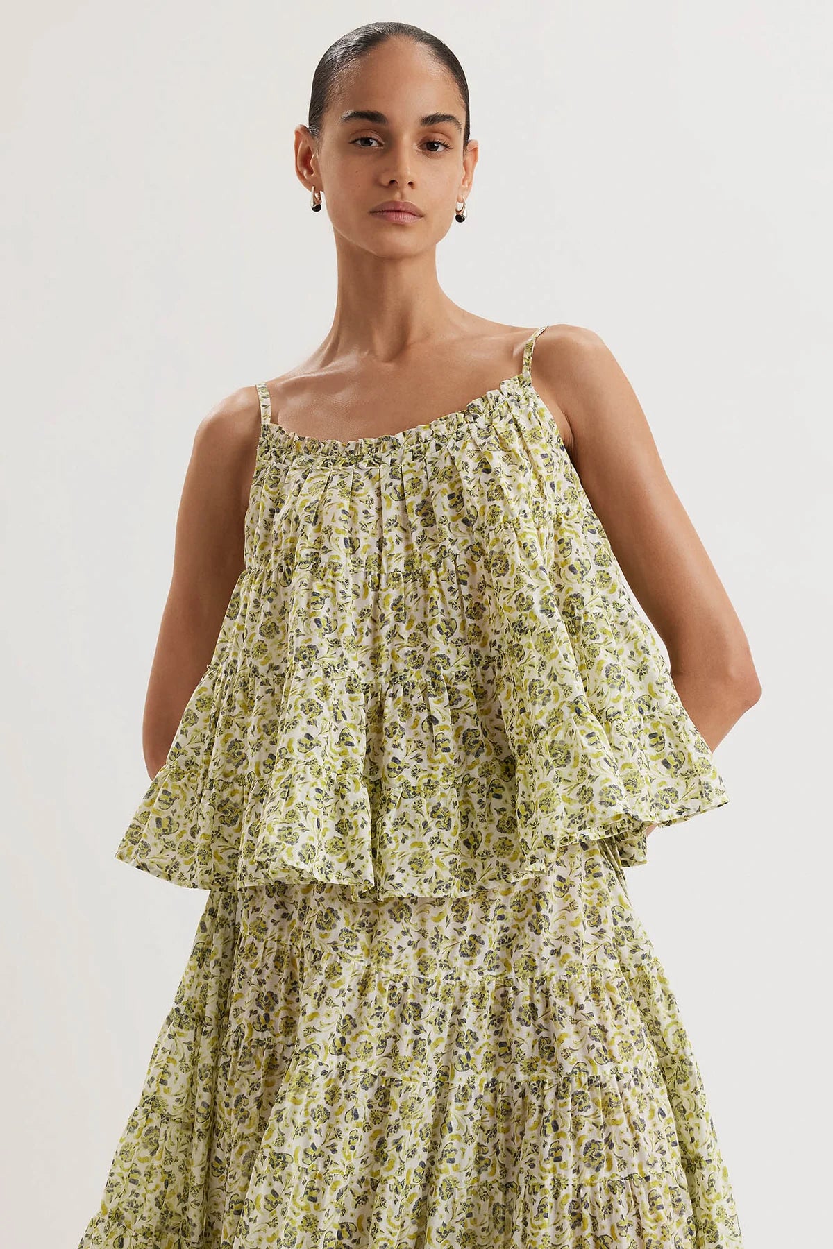 Merlette Saaz Top in Lime Floral Print | Shop Eleanor