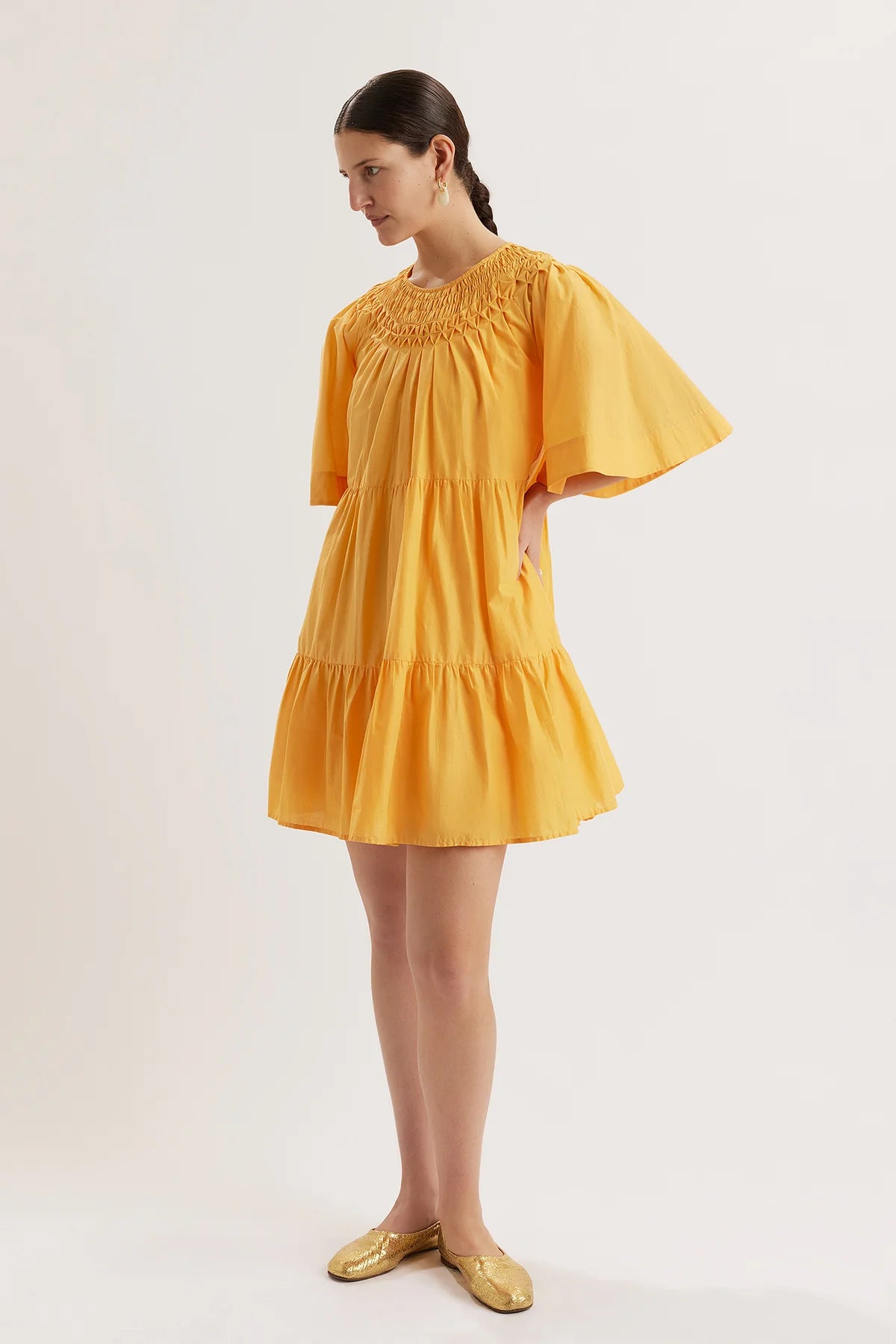 Marigold Orange Tiered Dress | Shop Eleanor