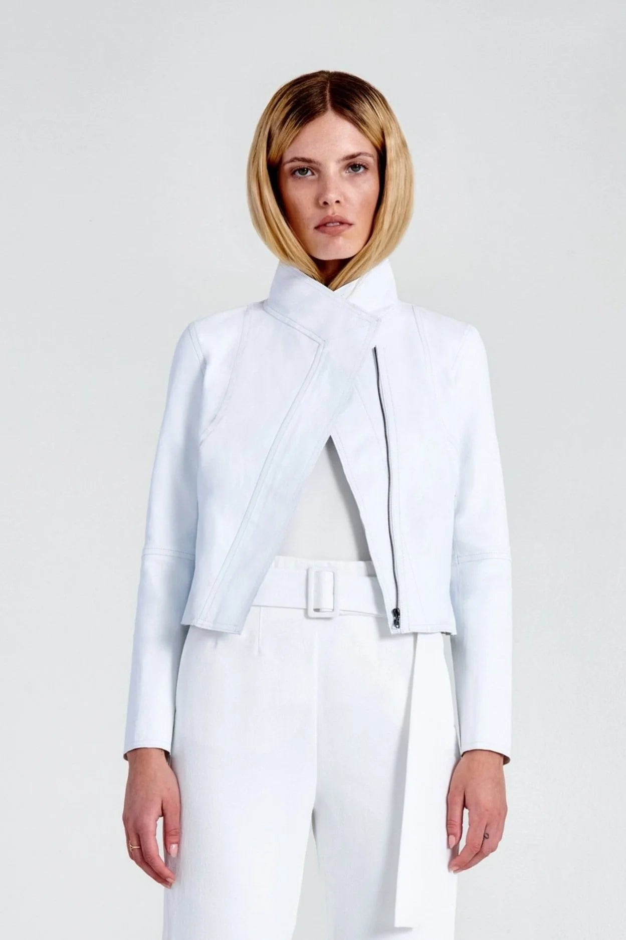 KZ_K Moto Drape Jacket in Off White | Shop Eleanor