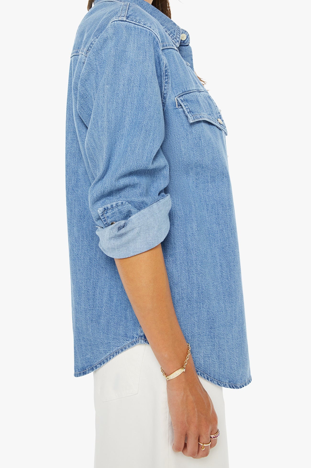 The Mother Denim Gallop Exes Shirt in Playing for Keeps | Shop Eleanor