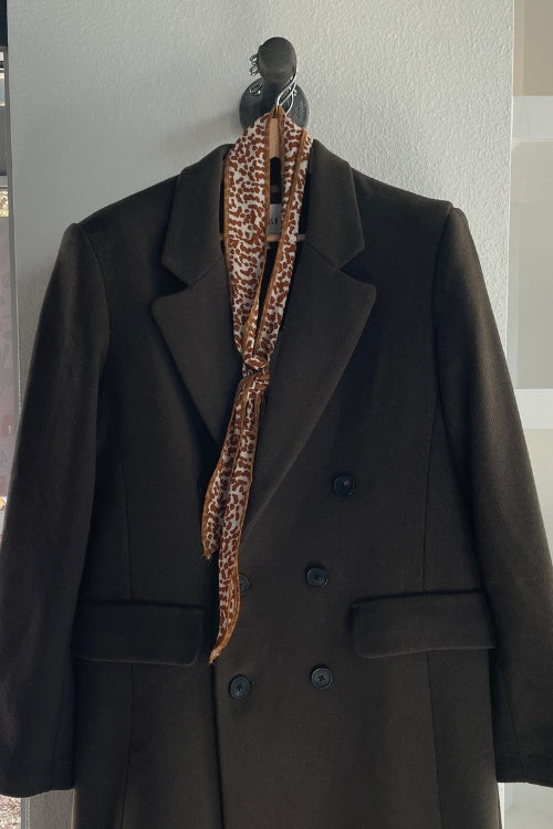 Long Neck Scarf/Tie - Toffee Abstract