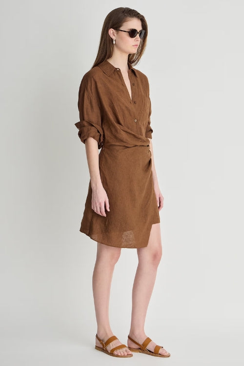 Apiece Apart Alexia Wrap Mini in Toffee | Shop Eleanor