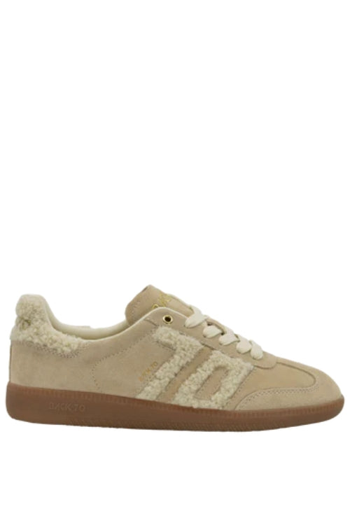Back 70 Cloud Sneaker in Faux Fur Beige | Shop Eleanor - Women's Designer Shoes