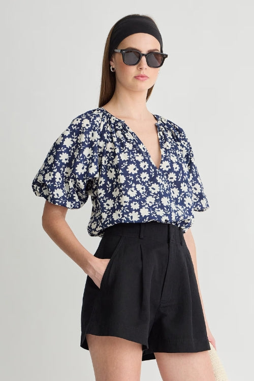 Nele Top - Navy Floral