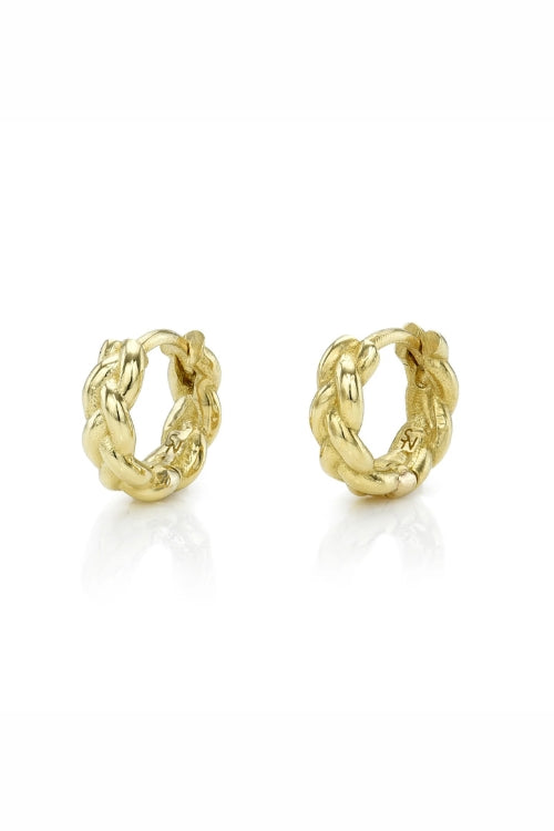 Stacy Nolan Braided Hoops Small in 18k Yellow Gold | Shop Eleanor