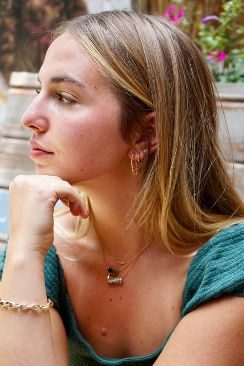 Leela Grace Jewelry 14K Mooncut Hoop Small in Yellow | Shop Eleanor - Women's High-quality Luxury Jewelry in Colorado