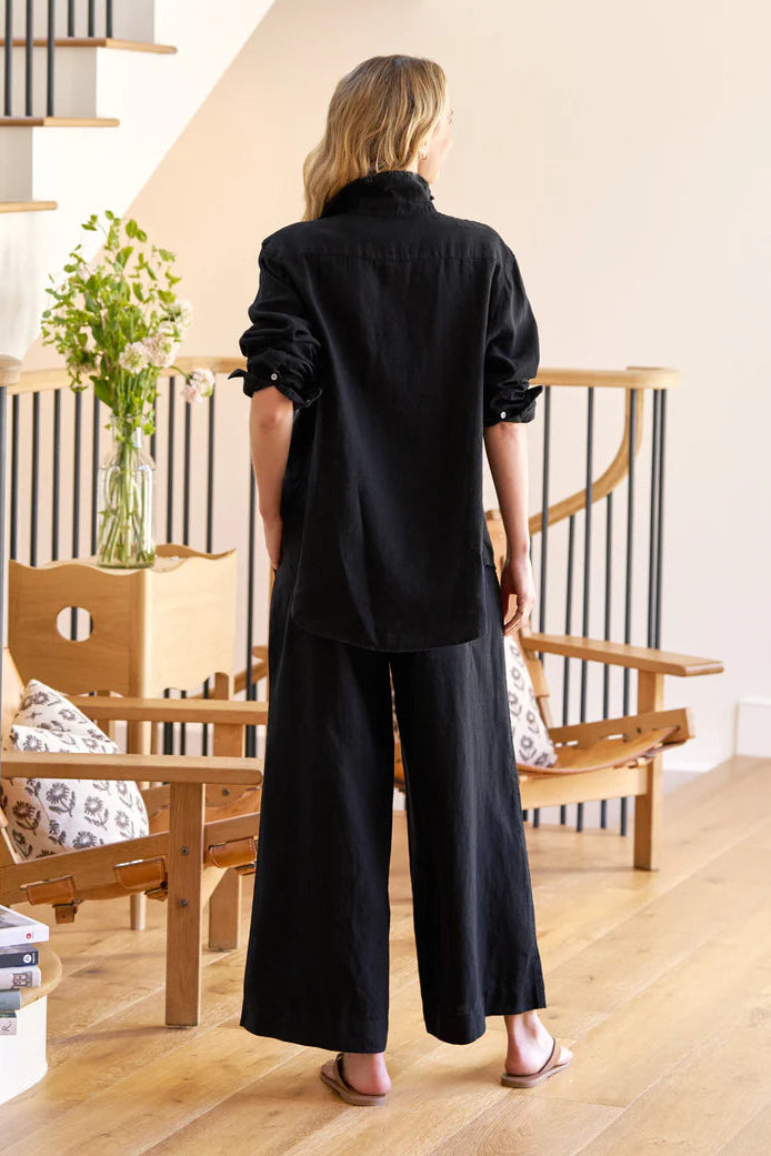 Frank & Eileen Tuscany Getaway Relaxed Linen Set in Black | Shop Eleanor - Women's Online Casual Luxury Clothing Boutique