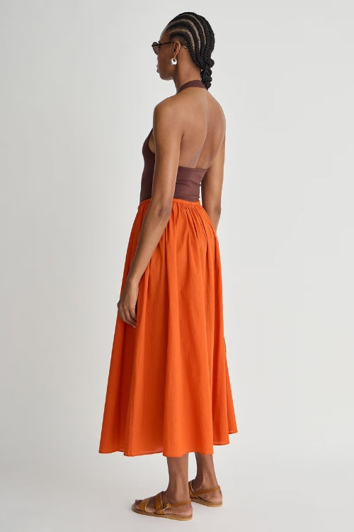 Apiece Apart Hanne Maxi Skirt in Persimmon | Shop Eleanor