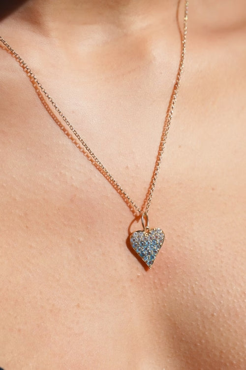 Ombre Aquamarine + Diamond Heart