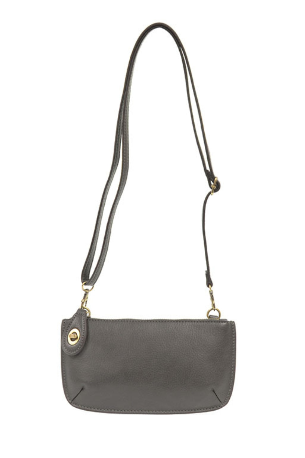 Joy Susan Faux Leather Mini Clutch Crossbody Wristlet Handbag in Dark Grey | Shop Eleanor