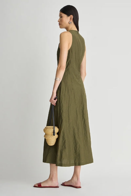 Apiece Apart Uma Maxi Dress in Olive | Shop Eleanor