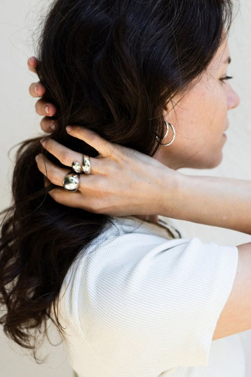 Stacy Nolan Dome Ring XL in Silver | Shop Eleanor - Women's Luxury