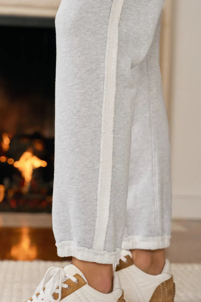 Frank & Eileen Sophie Jogger with raw side seams in Grey Melange | Shop Eleanor - WOmen's high-quality loungewear