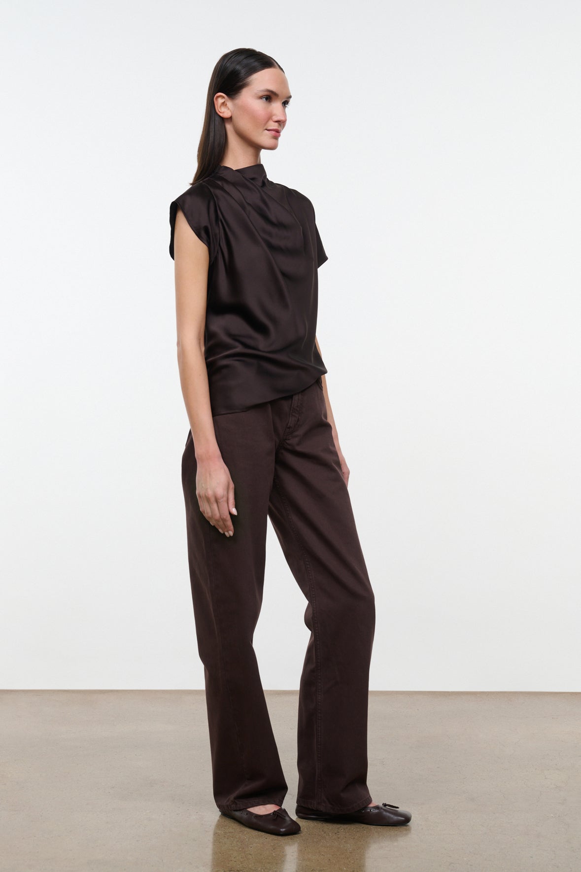 Davina Silk Top in Earth | Shop Eleanor