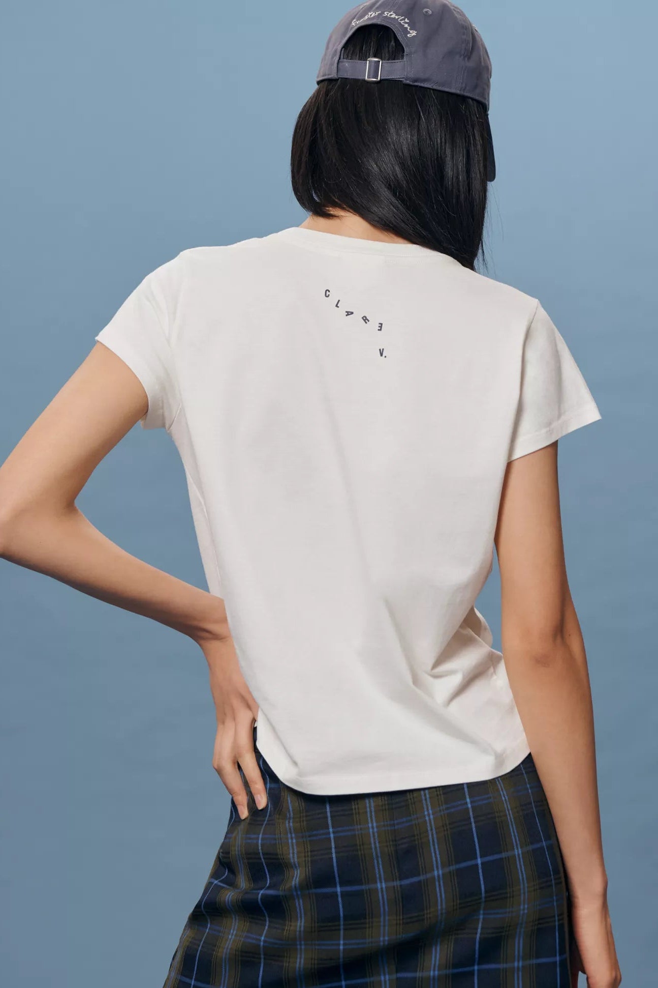 Clare V. Classic Tee in Block Ciao with Studs | Shop Eleanor