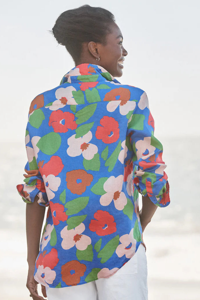 Frank & Eileen Button-up in Bright Blue Floral | Shop Eleanor