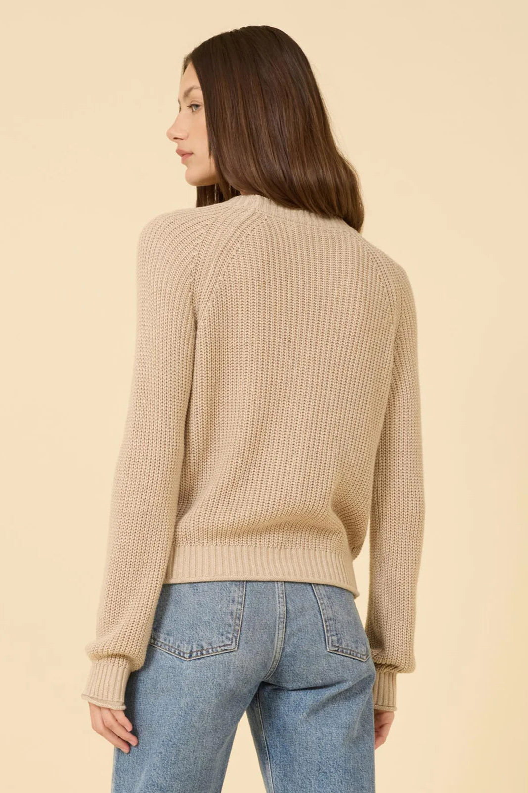 One Grey Day Raleigh Comfortable Raglan Sleeve Cardigan in Latte Light Brown | Shop Eleanor - Women's Clothing Boutique near Boulder