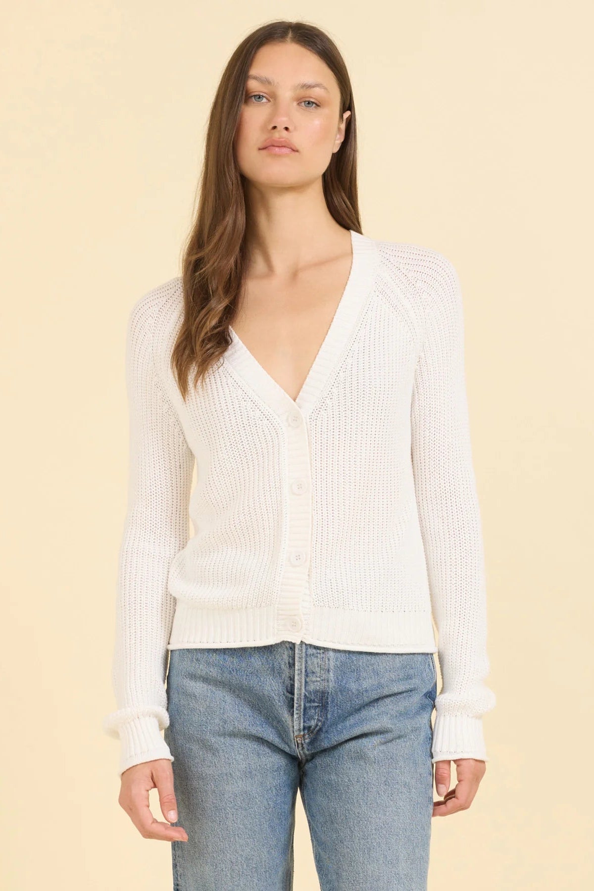 One Grey Day Raleigh Cardigan in White | Shop Eleanor