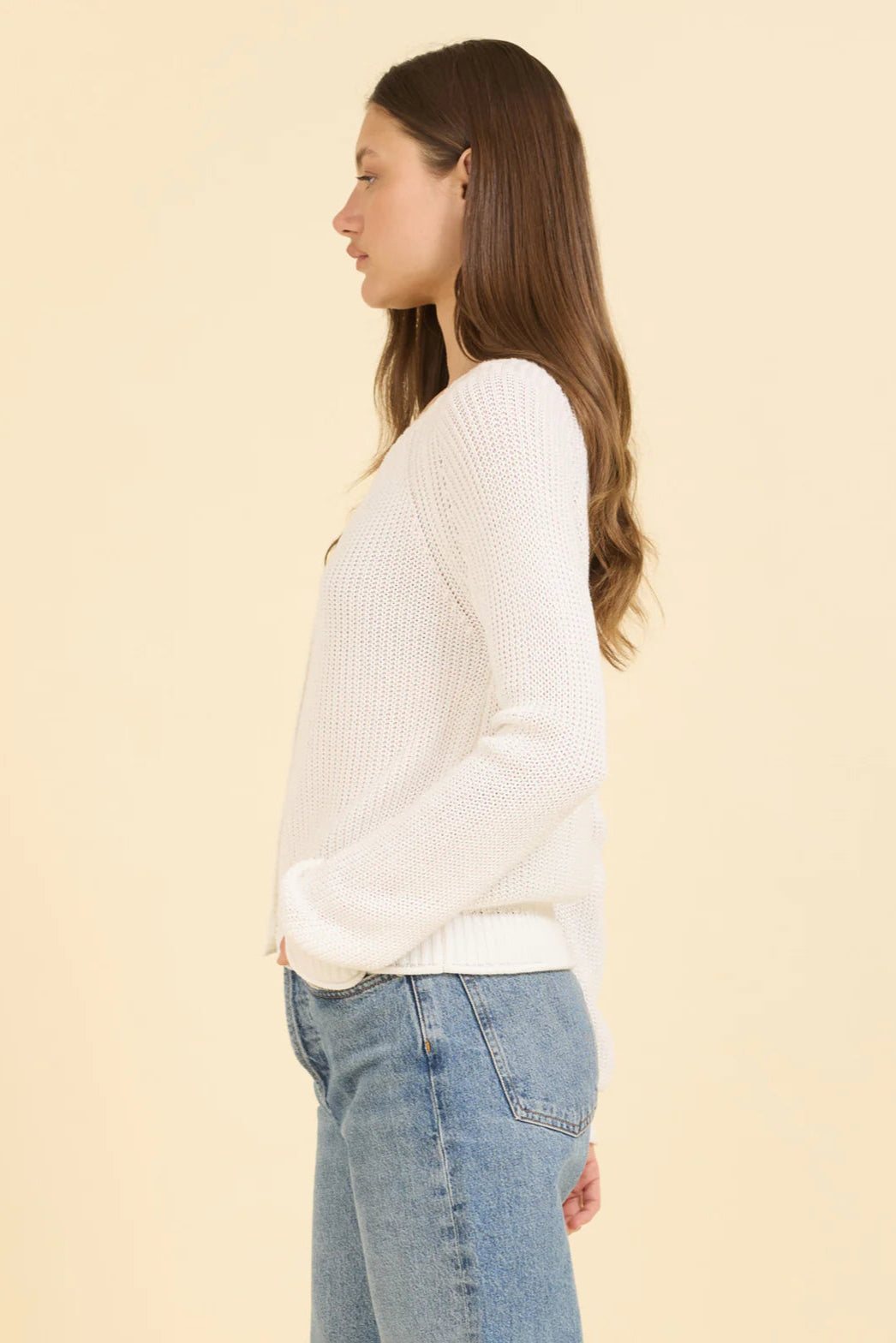 One Grey Day Raleigh Fisherman Ribbed Cardigan in White | Shop Eleanor - Women's Clothing Boutique in Louisville, CO