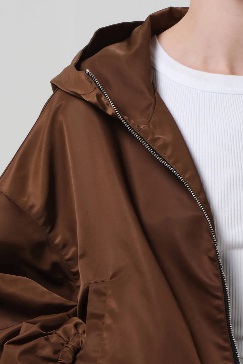 Citizens of Humanity Croppe Nylon Windbreaker in Brown | Shop Eleanor