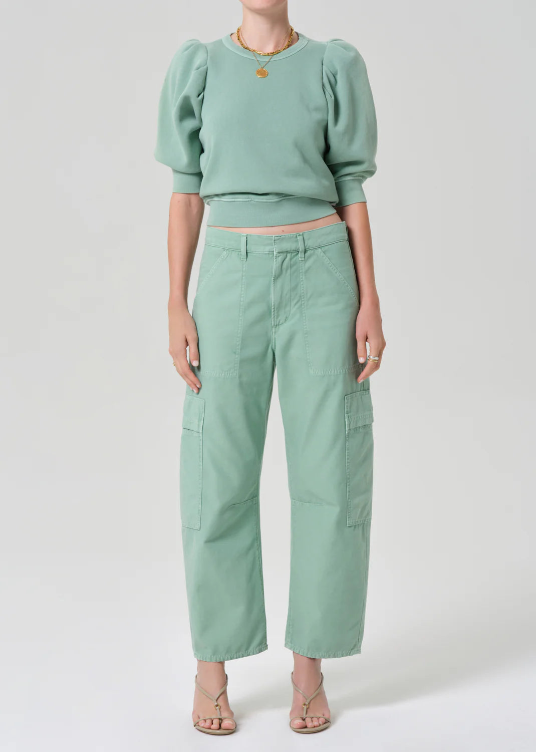 elevated sweatshirt in turquoise green