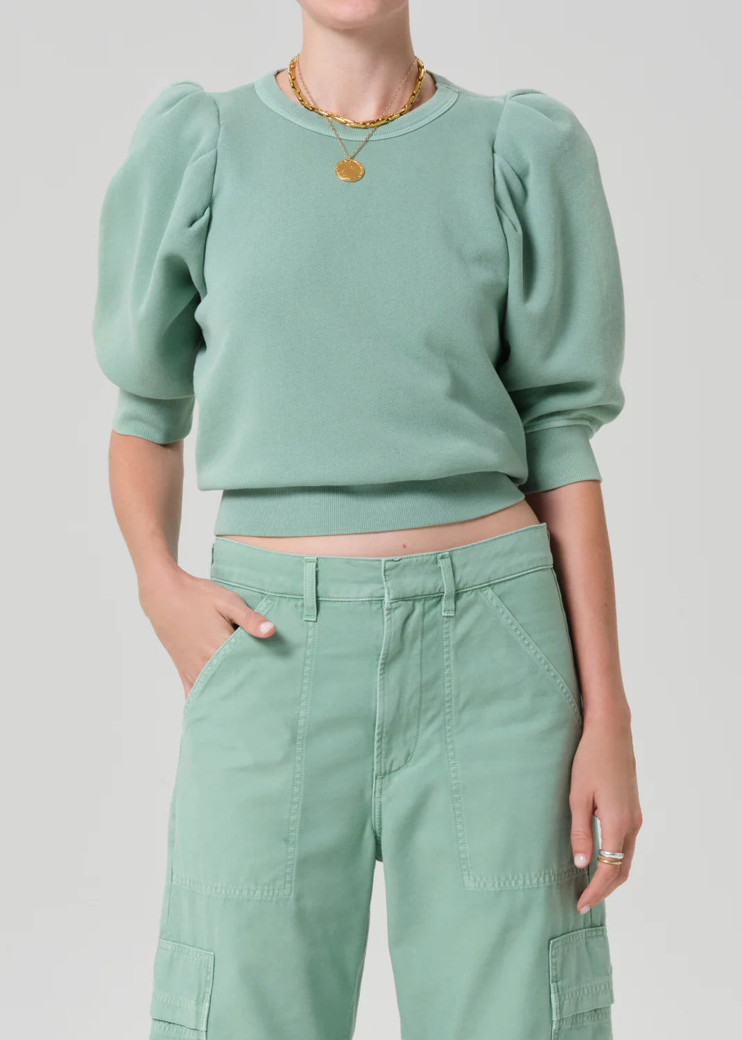 Citizens of Humanity Pleated Short Sleeve Crew | Shop Eleanor